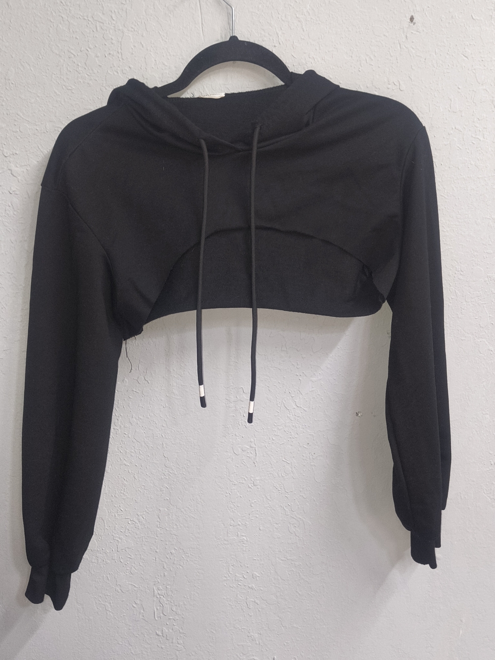 Black Cropped Hoodie